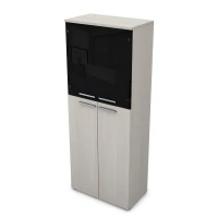 Gloss 9Ш.005.25 (Ivory) Шкаф высокий со стеклом