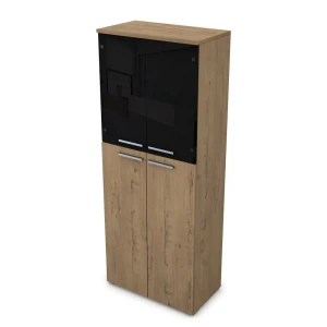 Gloss 9Ш.005.25 (Teakwood) Шкаф высокий со стеклом