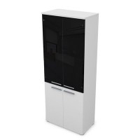 Gloss 9Ш.005.26 (Белый премиум) Шкаф высокий со стеклом
