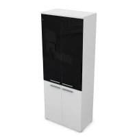 Gloss 9Ш.005.26 (Белый премиум) Шкаф высокий со стеклом