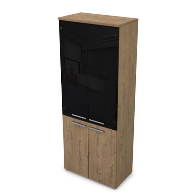 Gloss 9Ш.005.26 (Teakwood) Шкаф высокий со стеклом