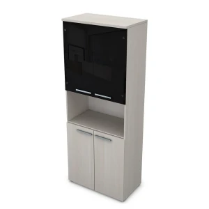 Gloss 9Ш.005.27 (Ivory) Шкаф высокий со стеклом и нишей