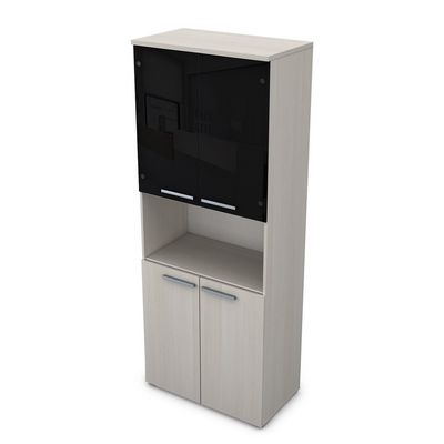 Gloss 9ШД.005.27 (Ivory) Шкаф высокий со стеклом и нишей