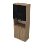 Шкаф для бумаг 9ШД.005.27 в отделке Teakwood, 800х450х2045 мм