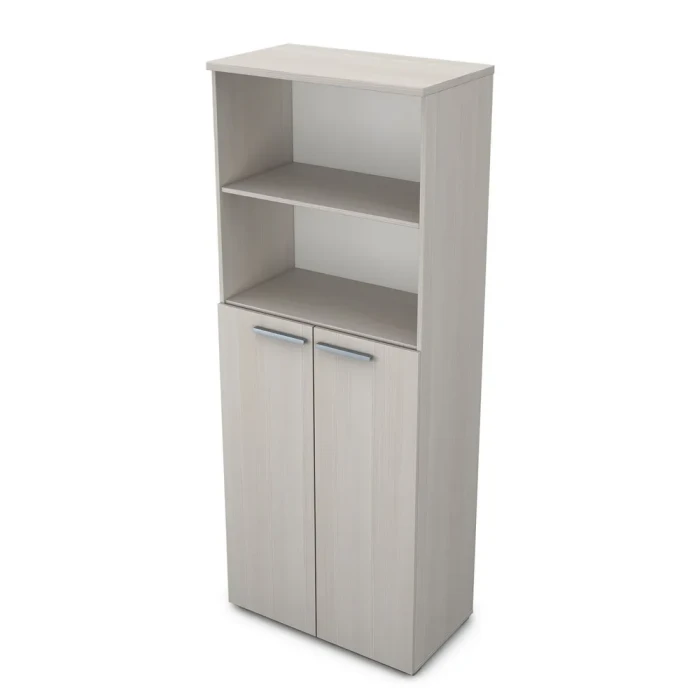 Шкаф в офис 9Ш.005.3 в отделке Ivory, 800х450х2045 мм
