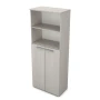 Шкаф в офис 9Ш.005.3 в отделке Ivory, 800х450х2045 мм