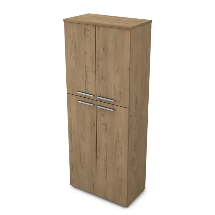 Офисный шкаф 9ШД.005.4 в отделке Teakwood, 800х450х2045 мм