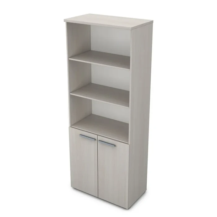 Шкаф в офис 9ШД.005.7 в отделке Ivory, 800х450х2045 мм