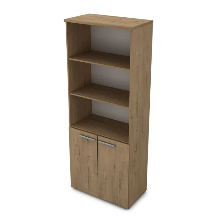 Шкаф для бумаг 9Ш.005.7 в отделке Teakwood, 800х450х2045 мм