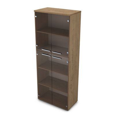 Gloss 9ШД.005.9 (Teakwood) Шкаф высокий со стеклом