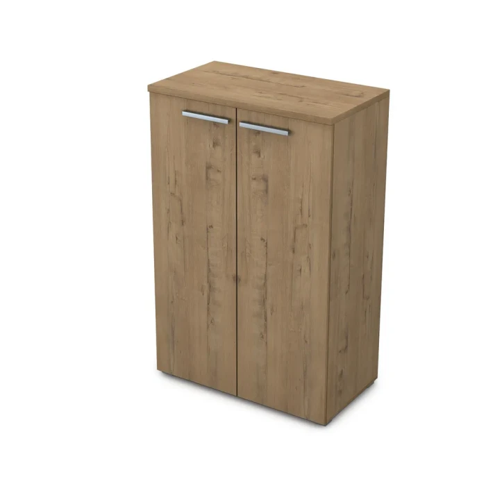 Офисный шкаф 9ШД.017.1 в отделке Teakwood, 800х450х1245 мм