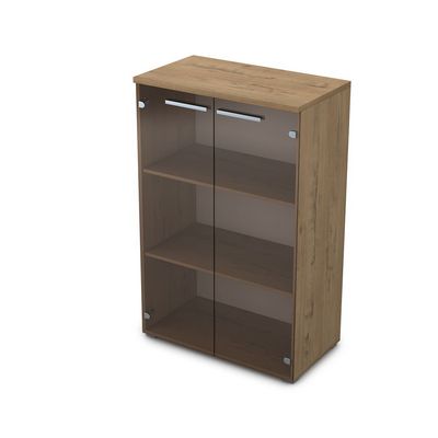Gloss 9Ш.017.3 (Teakwood) Шкаф средний со стеклом