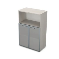 Gloss 9ШД.017.5 (Ivory) Шкаф средний со стеклом и нишей