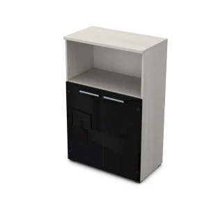 Gloss 9Ш.017.8 (Ivory) Шкаф средний со стеклом и нишей