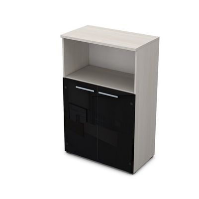 Gloss 9ШД.017.8 (Ivory) Шкаф средний со стеклом и нишей