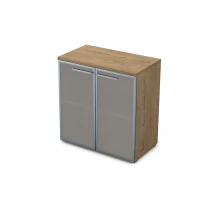 Gloss 9Ш.023.3 (Teakwood) Шкаф низкий со стеклом