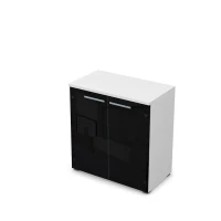 Gloss 9Ш.023.4 (Белый премиум) Шкаф низкий со стеклом