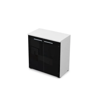 Gloss 9Ш.023.4 (Белый премиум) Шкаф низкий со стеклом