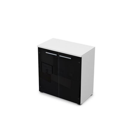 Gloss 9Ш.023.4 (Белый премиум) Шкаф низкий со стеклом