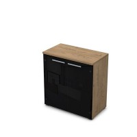 Gloss 9Ш.023.4 (Teakwood) Шкаф низкий со стеклом