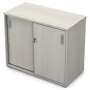 Офисный шкаф 9ШКЗ.003 в отделке Ivory, 900х450х750 мм