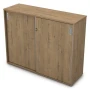 Офисный шкаф 9ШКЗ.014 в отделке Teakwood, 1441х450х1150 мм