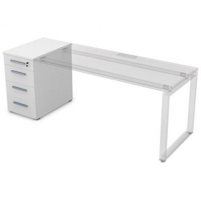 Gloss 9Т.012 (Белый премиум) Тумба приставная с ящиками