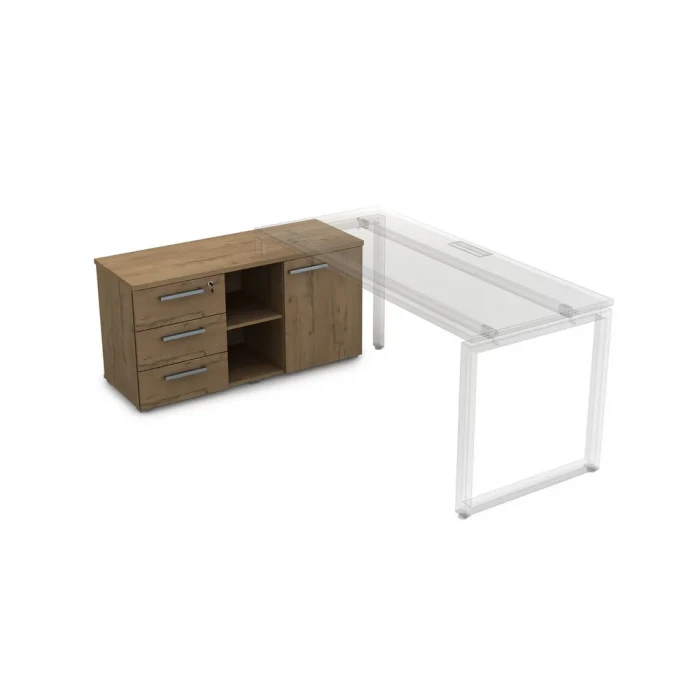 Тумба опорная 9Т.006 в отделке Teakwood, 1200х450х620 мм