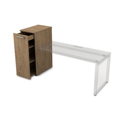 Gloss 9Т.009 (Teakwood) Тумба с выкатной секцией высокая