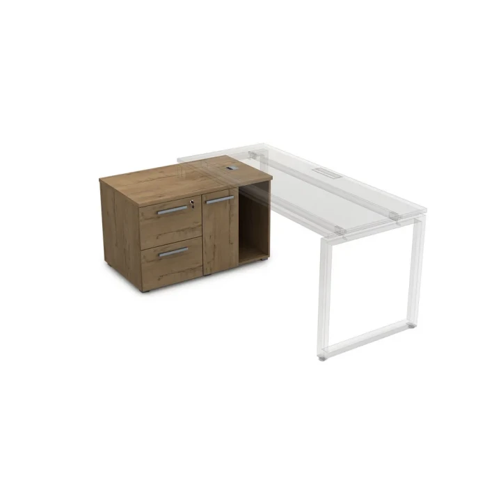 Тумба опорная 9Т.010 в отделке Teakwood, 1000х600х620 мм