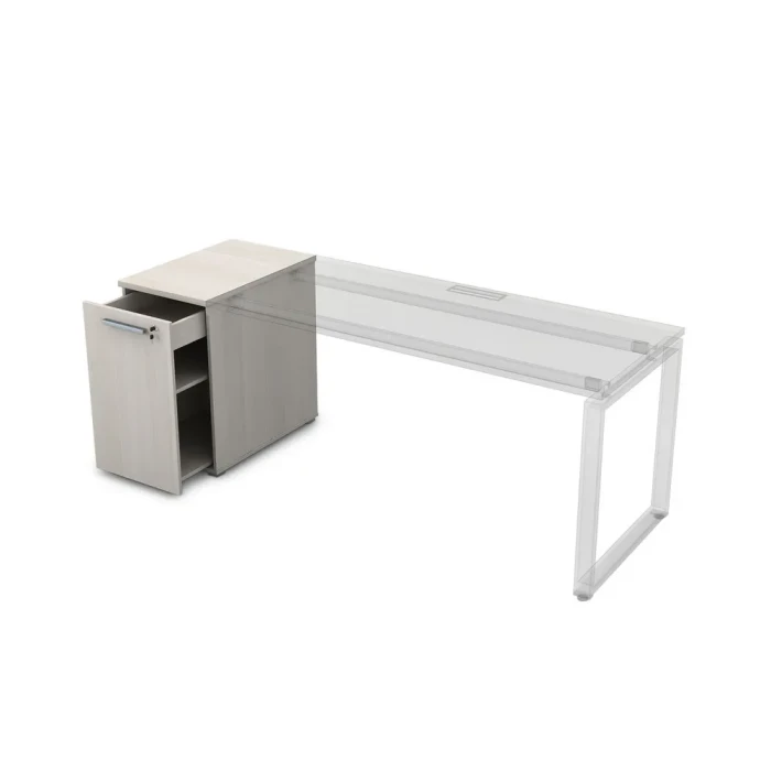 Тумба мобильная 9Т.028 в отделке Ivory, 450х900х750 мм