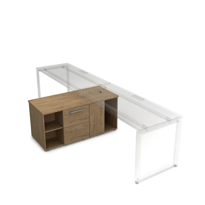 Тумба мобильная 9Т.030 в отделке Teakwood, 1300х600х620 мм