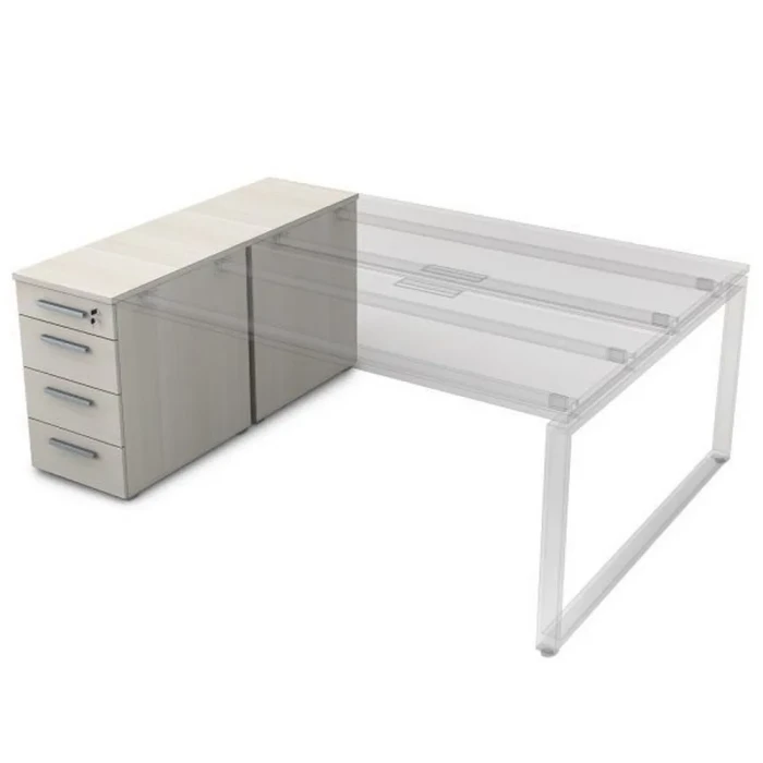 Тумба 9ТП.012.1 в отделке Ivory, 1635х450х750 мм