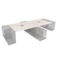 Gloss СБЧТ.974 (Ivory/белый) Стол системы БЕНЧ на 4 рабочих места, крепление к тумбам