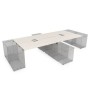 Gloss СБЧТ.984 (Ivory/графит) Стол системы БЕНЧ на 4 рабочих места, крепление к тумбам