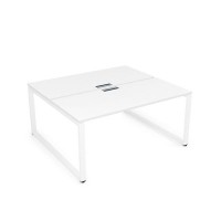 Gloss СБД-О.988 (Белый премиум/белый) Стол системы БЕНЧ, на 2 рабочих места