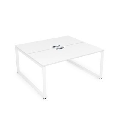 Gloss СБД-О.989 (Белый премиум/белый) Стол системы БЕНЧ, на 2 рабочих места