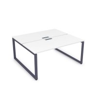 Gloss СБД-О.988 (Белый премиум/графит) Стол системы БЕНЧ, на 2 рабочих места