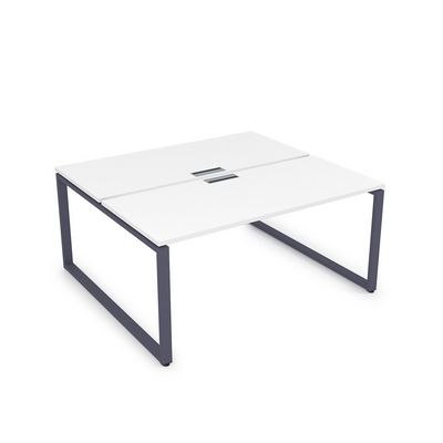 Gloss СБД-О.988 (Белый премиум/графит) Стол системы БЕНЧ, на 2 рабочих места