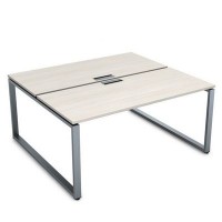 Gloss СБД-О.988 (Ivory/алюминий матовый) Стол системы БЕНЧ, на 2 рабочих места