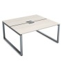 Gloss СБД-О.988 (Ivory/алюминий матовый) Стол системы БЕНЧ, на 2 рабочих места