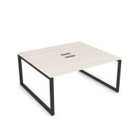 Gloss СБД-О.988 (Ivory/черный) Стол системы БЕНЧ, на 2 рабочих места