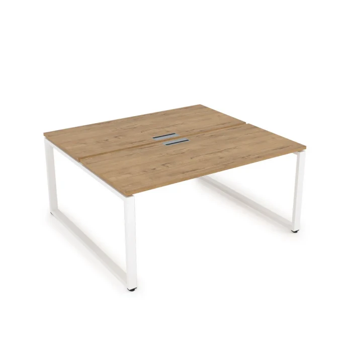 Бенч-стол СБД-О.979 в отделке Teakwood/Белый, 1400х1435х750 мм