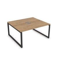 Gloss СБД-О.988 (Teakwood/черный) Стол системы БЕНЧ, на 2 рабочих места