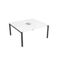 Gloss СБД-П.988 (Белый премиум/черный) Стол системы БЕНЧ, сдвоенный, на 2 рабочих места