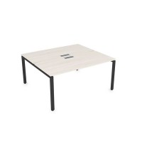 Gloss СБД-П.988 (Ivory/черный) Стол системы БЕНЧ, сдвоенный, на 2 рабочих места