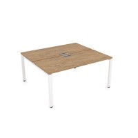 Gloss СБД-П.988 (Teakwood/белый) Стол системы БЕНЧ, сдвоенный, на 2 рабочих места