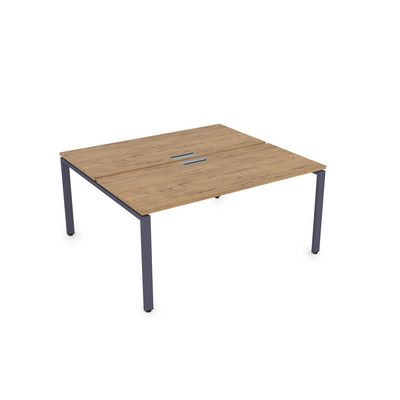 Gloss СБД-П.989 (Teakwood/графит) Стол системы БЕНЧ, сдвоенный, на 2 рабочих места