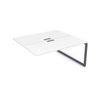 Gloss СБДК-О.988 (Белый премиум/графит) Стол системы БЕНЧ, на 2 рабочих места, конечный