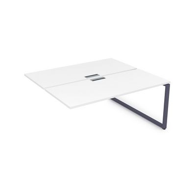 Gloss СБДК-О.989 (Белый премиум/графит) Стол системы БЕНЧ, на 2 рабочих места, конечный